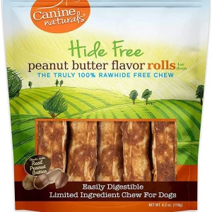 Canine Naturals Hide-Free Mini Roll Peanut Butter Chewy Dog Treats - 2.5 Inch - 4.2 oz - 6 Count