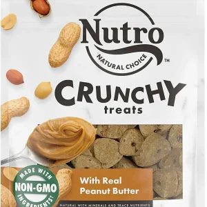Nutro Peanut Butter Crunchy Biscuit Dog Treats - 16 oz - Case of 12