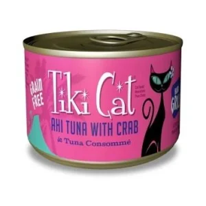 Tiki Cat Hana Grill Canned Cat Food - Ahi Tuna with Crab - Case of 8