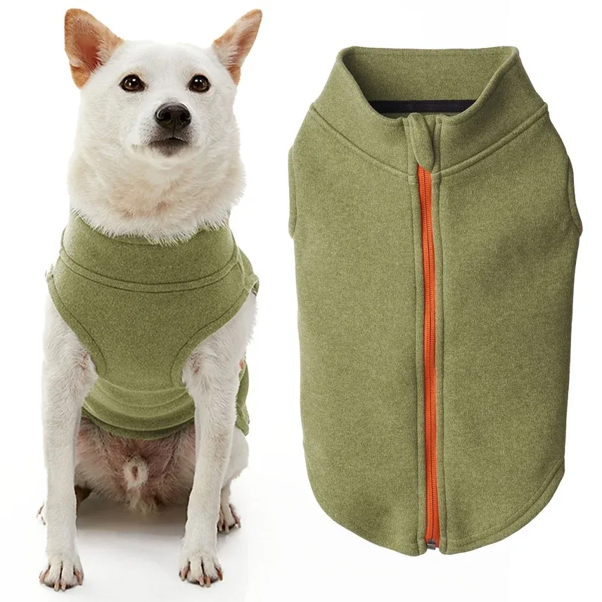 Zip Up Microfiber Fleece in Green