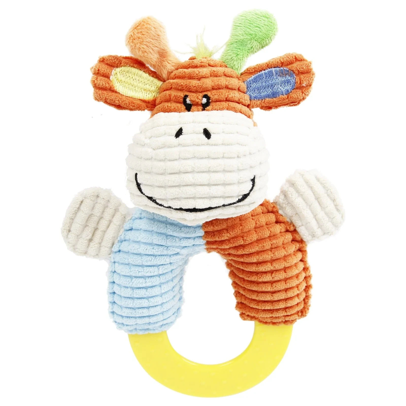 Pet Life ® 'Ring-O-Round' Plush Squeaking and Rubber Teething Newborn Puppy Dog Toy - Image 2