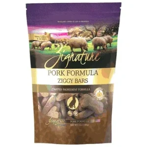 Pets Global Grain-Free Ziggy Bars Zignature Pork Formula Biscuit Dog Treats - 12 oz Bag