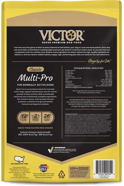 Victor Multi-Pro Formula Dry Dog Food - 5 lb Bag - Image 2