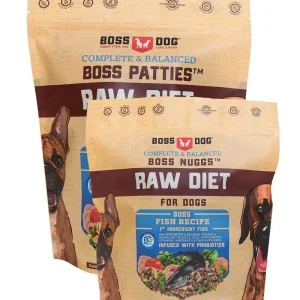 Boss Dog Frozen Complete Raw Fish Diet 8 oz Patties Raw Dog Food - 6lb Bag