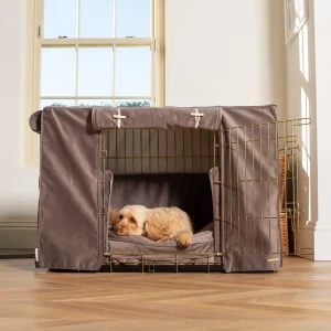 Dog Crate Set In Silt Velvet by Lords & Labradors