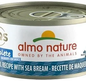 Almo Nature HQS Complete Mackerel with Sea Bream in Gravy Canned Cat Food - 2.47 oz Cans - Case of 24