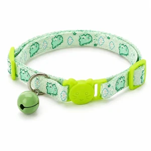 Talking Dog Club Everyday Collar with Dino Bell for Cats (Green)