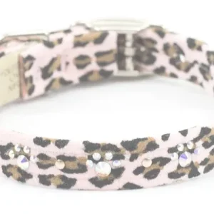 Susan Lanci Crystal Paw Collar in Pink Cheetah