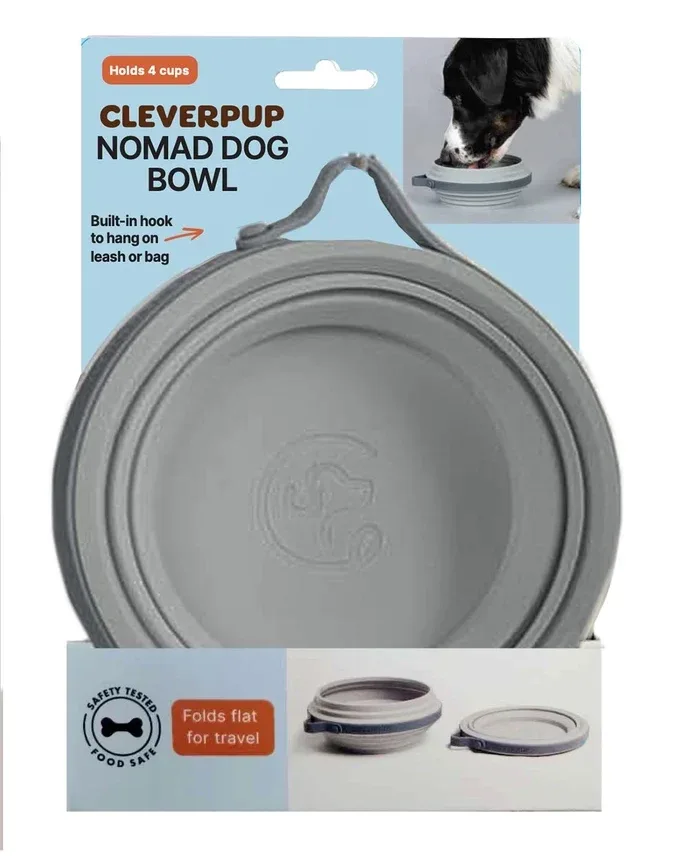 Nomad Collapsible Dog Bowl in Grey - Image 2