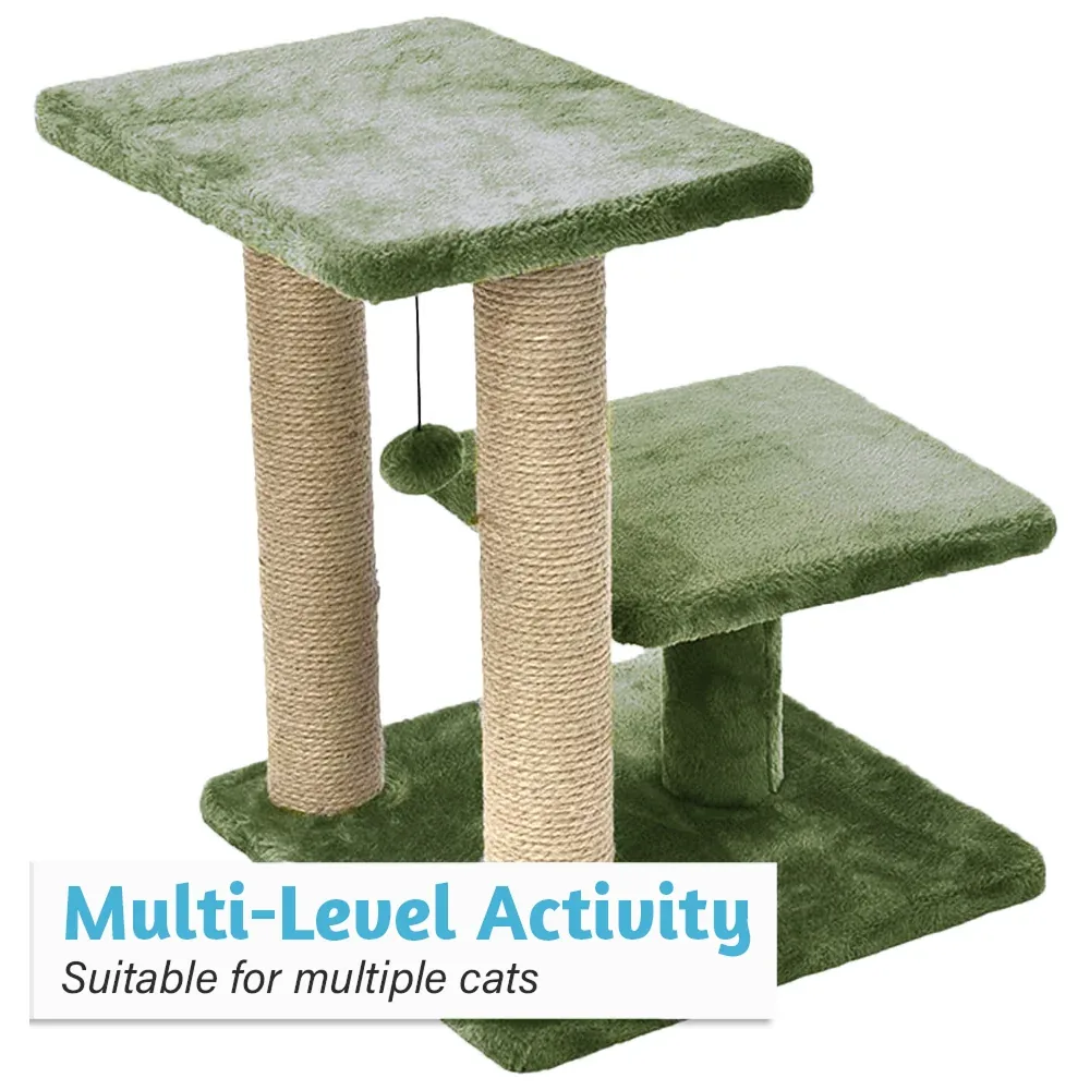 Furrlovers Multiple Level Activity Tower with Scratching Posts for Cats (Green) - Image 2