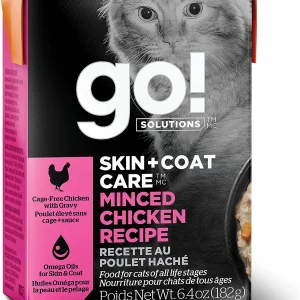 Petcurean GO! Skin & Coat Care Minced Chicken Wet Cat Food - 6.4 oz - Case of 24