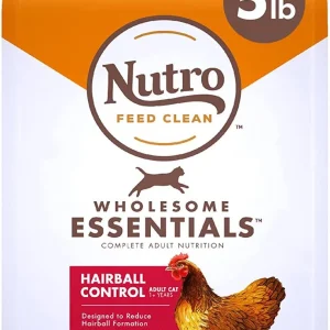 Nutro Hairball Adult Cat Chicken & Rice Dry Cat Food - 5 lb Bag