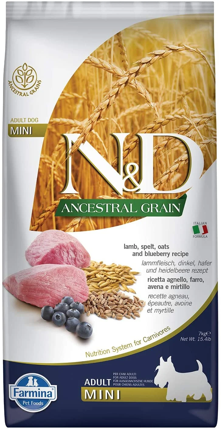 Farmina Ancestral Grain Lamb & Blueberry Mini Adult Dry Dog Food - 15.4 lb Bag