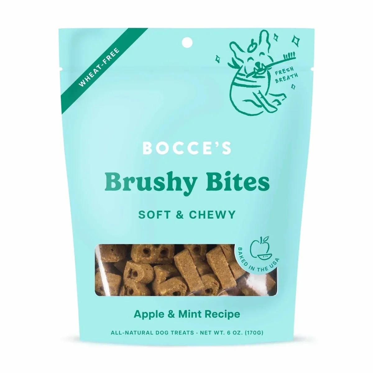 Bocce's Bakery Dailies Brushy Bites Soft & Chewy Dog Treats 6 oz