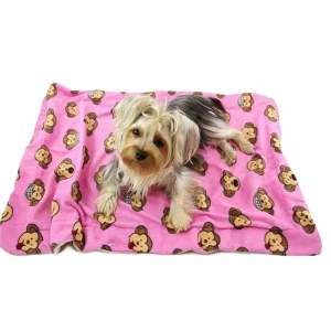 Klippo Pet Silly Monkey Ultra-Plush Blanket, Pink