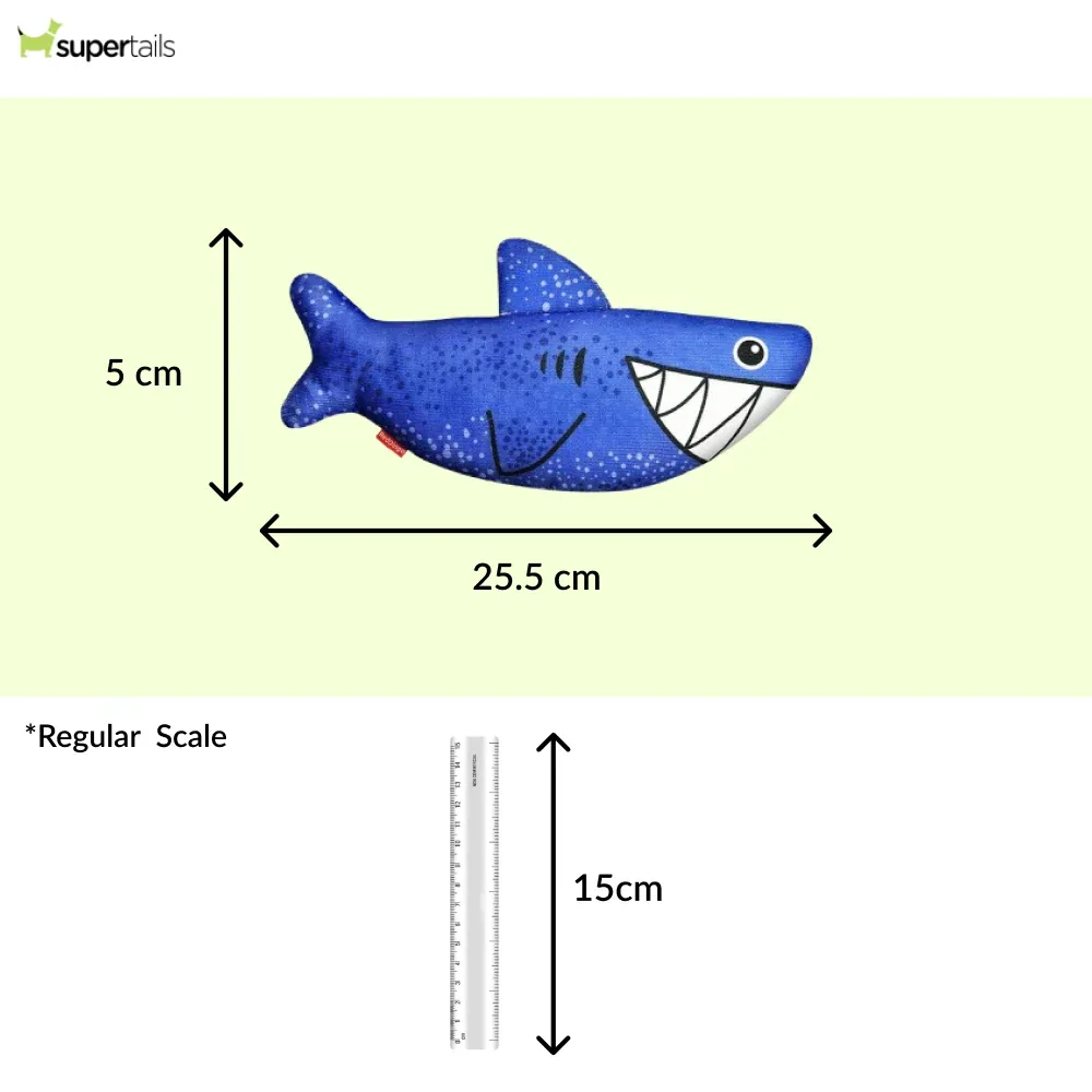 Red Dingo Durables Shark Fetch Toy For Dogs (Dark Blue) - Image 2
