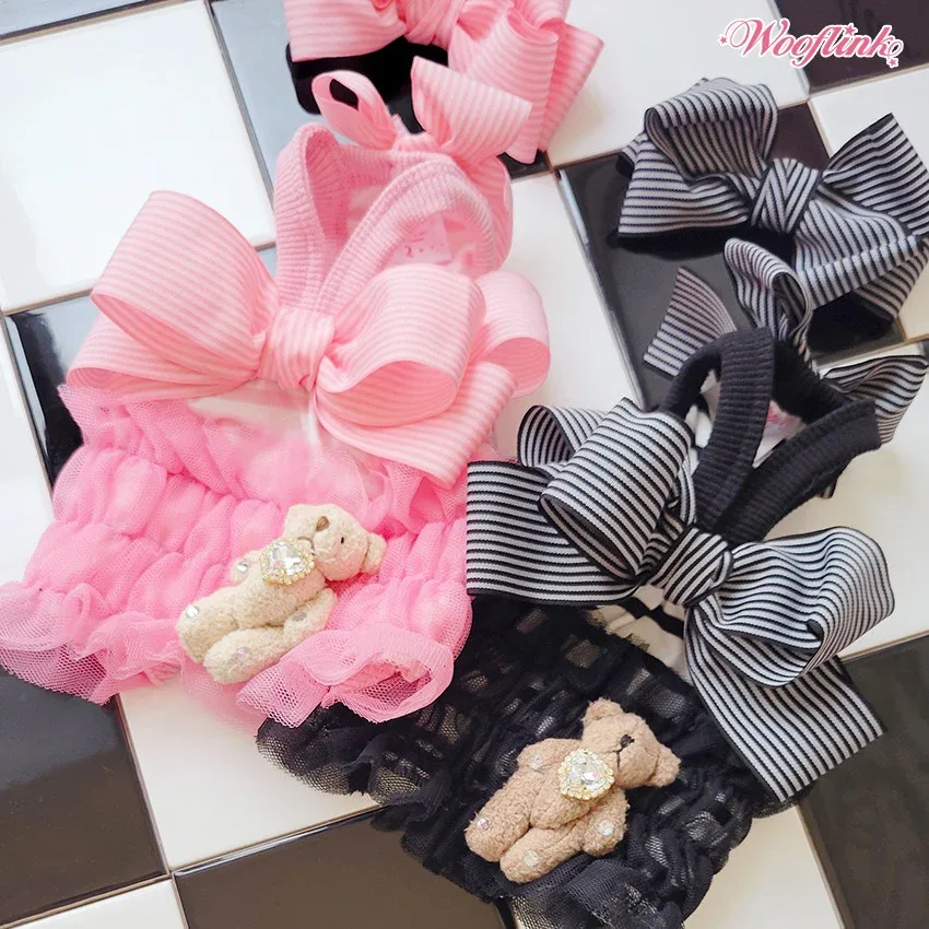Wooflink Romantic Teddy Crop Top in Black - Image 2