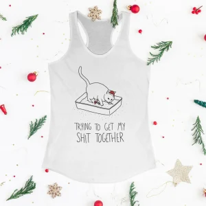 Santa's Little Helper Shit Together Racerback Tank Top