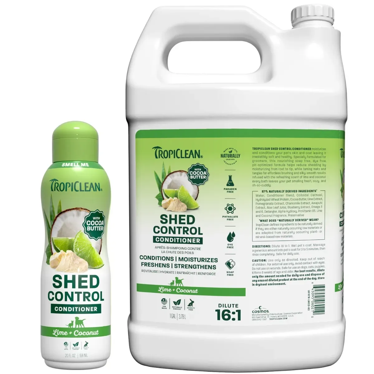 TropiClean Lime & Cocoa Butter Shed Control Dog Conditioner