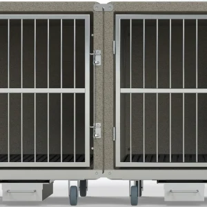 Groomer's Best Modular Kennel 2 Bank Tan Side-By-Side +2 Bases