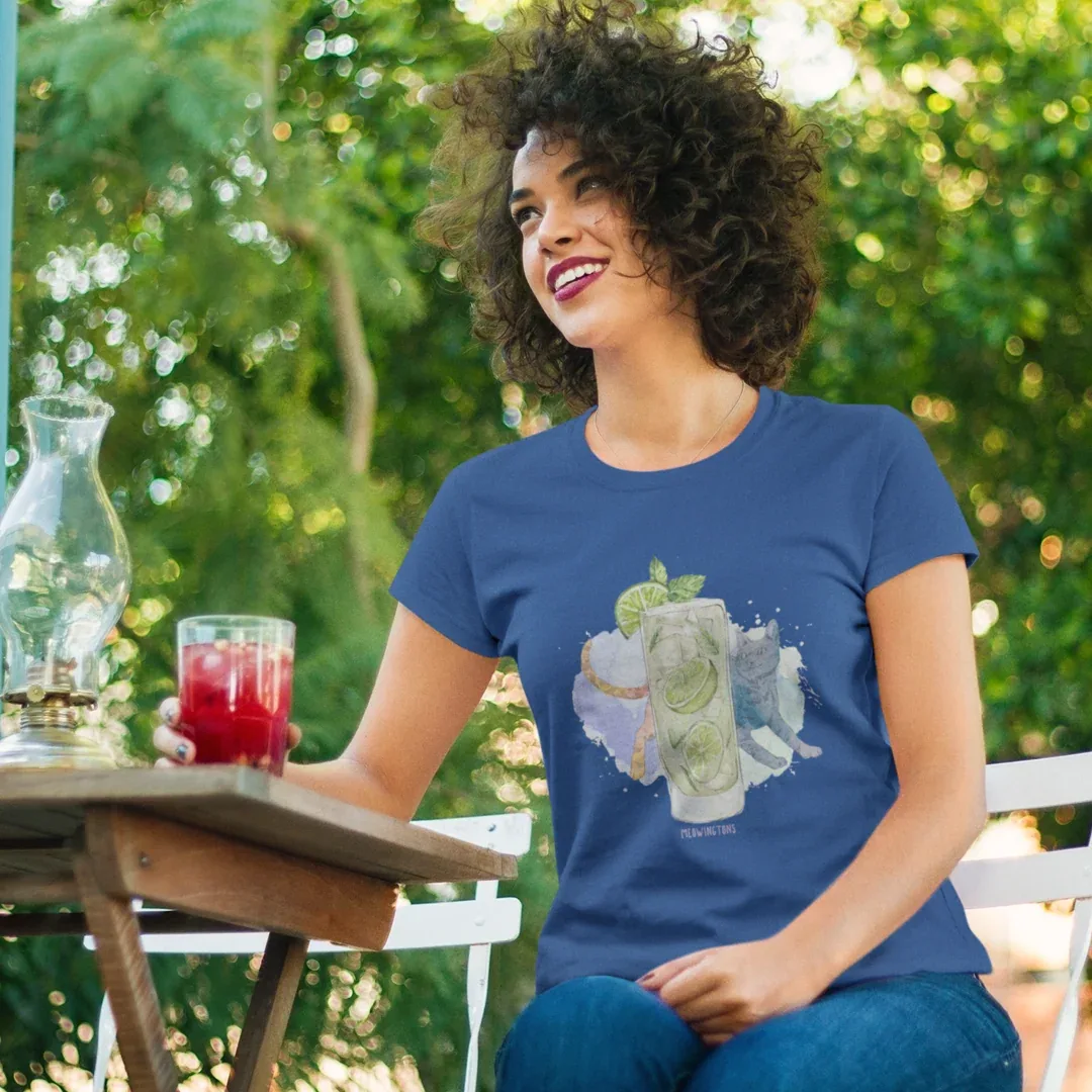 Cats & Cocktails Mojito Cat T-Shirt - Image 2