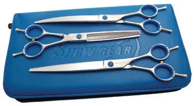 Show Gear Left Handed Shears Kit, 8 Inch Straight, 8 Inch Curved, 7 Inch Thinner