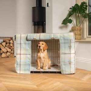 Dog Crate Cover in Balmoral Duck Egg Tweed by Lords & Labradors