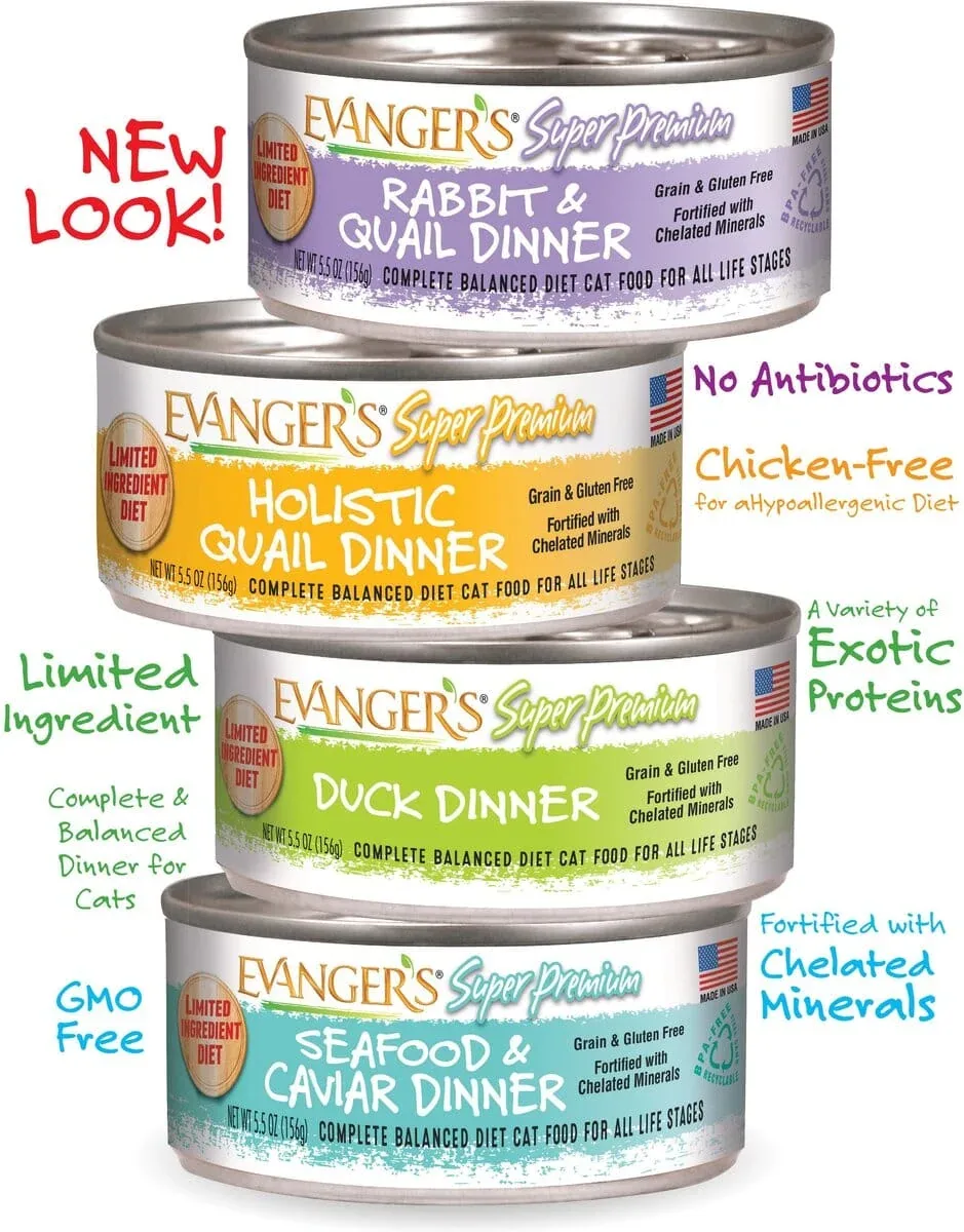 Evanger's Holistic Quail Dinner Super Premium Canned Cat Food - 5.5 oz Cans - Case of 24 - Image 2