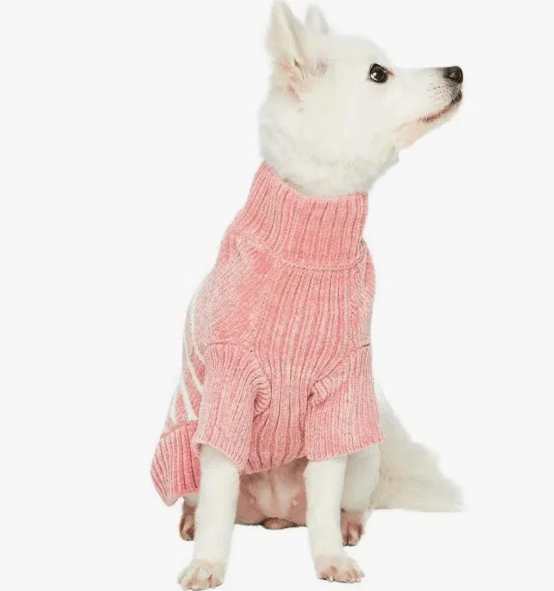 Chenille Classy Striped Sweater in Dusty Rose - Image 2