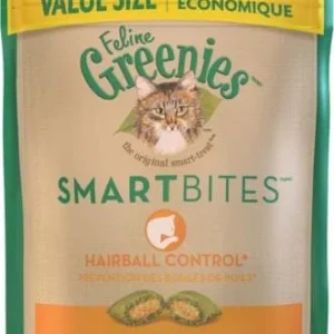 Greenies Feline SmartBites Hairball Control Chicken Dental Cat Treats - 4.6 oz