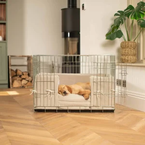 Dog Crate Bumper in Natural Herringbone Tweed by Lords & Labradors
