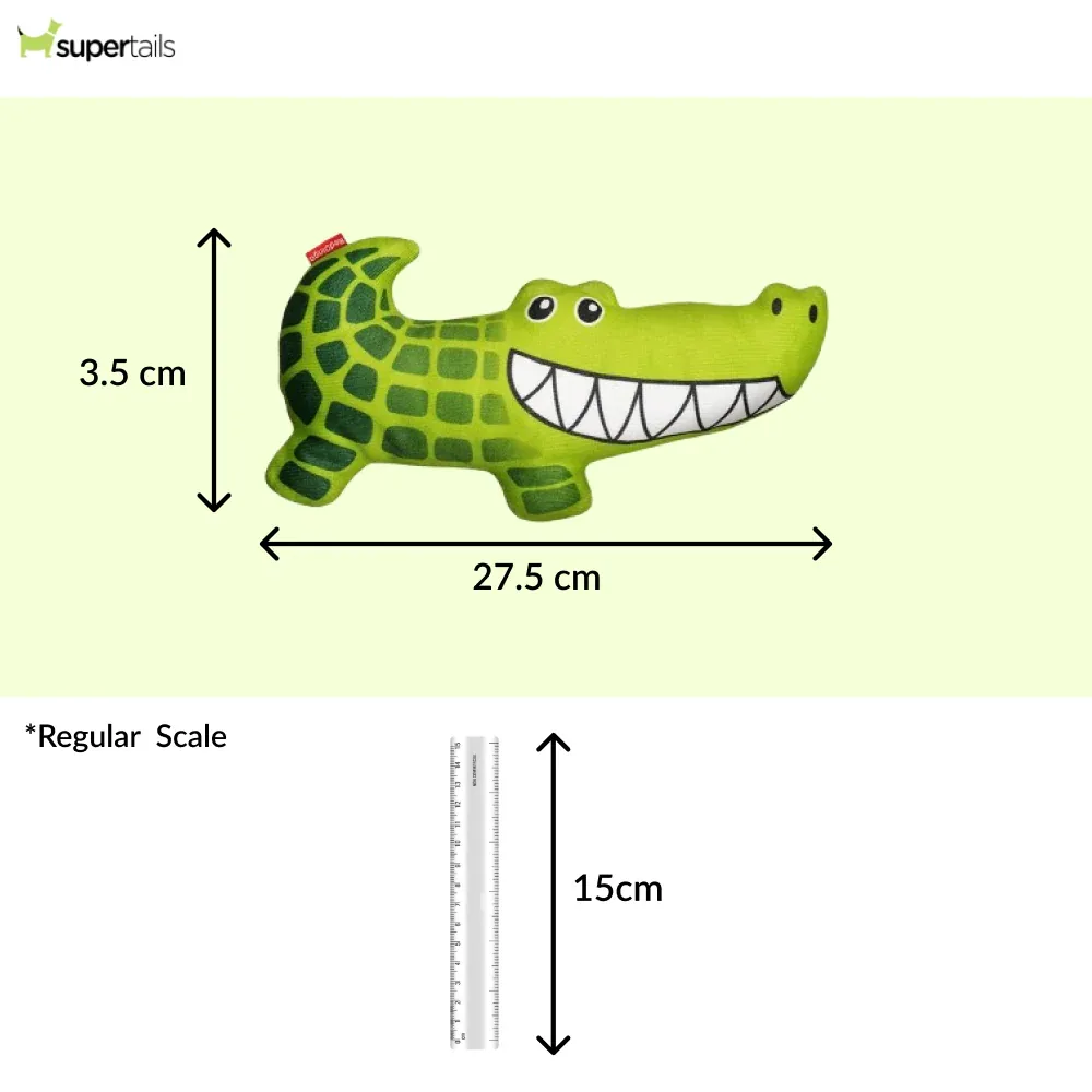 Red Dingo Durables Crocodile Fetch Toy For Dogs (Green) - Image 2