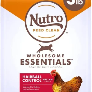Nutro Hairball Adult Cat Chicken & Rice Dry Cat Food - 3 lb Bag
