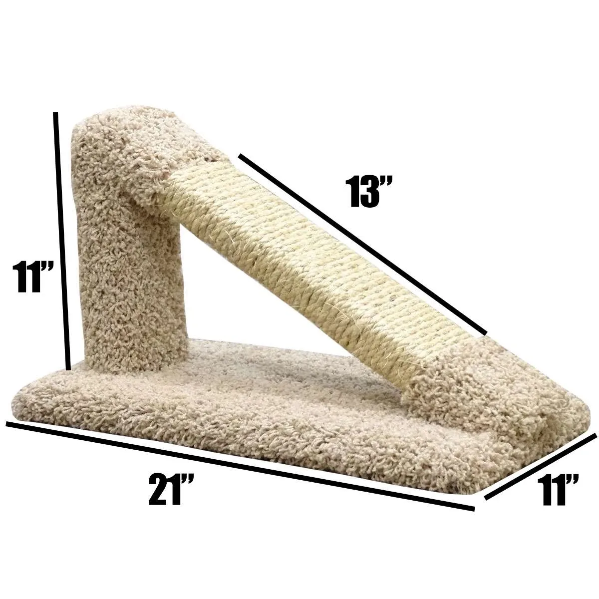 Angled Sisal Rope Cat Scratching Post | Made in USA - Image 2