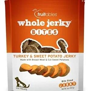 Fruitables Whole Jerky Bites Turkey & Sweet Potato Dog Jerky Treats - 5 oz Pouch