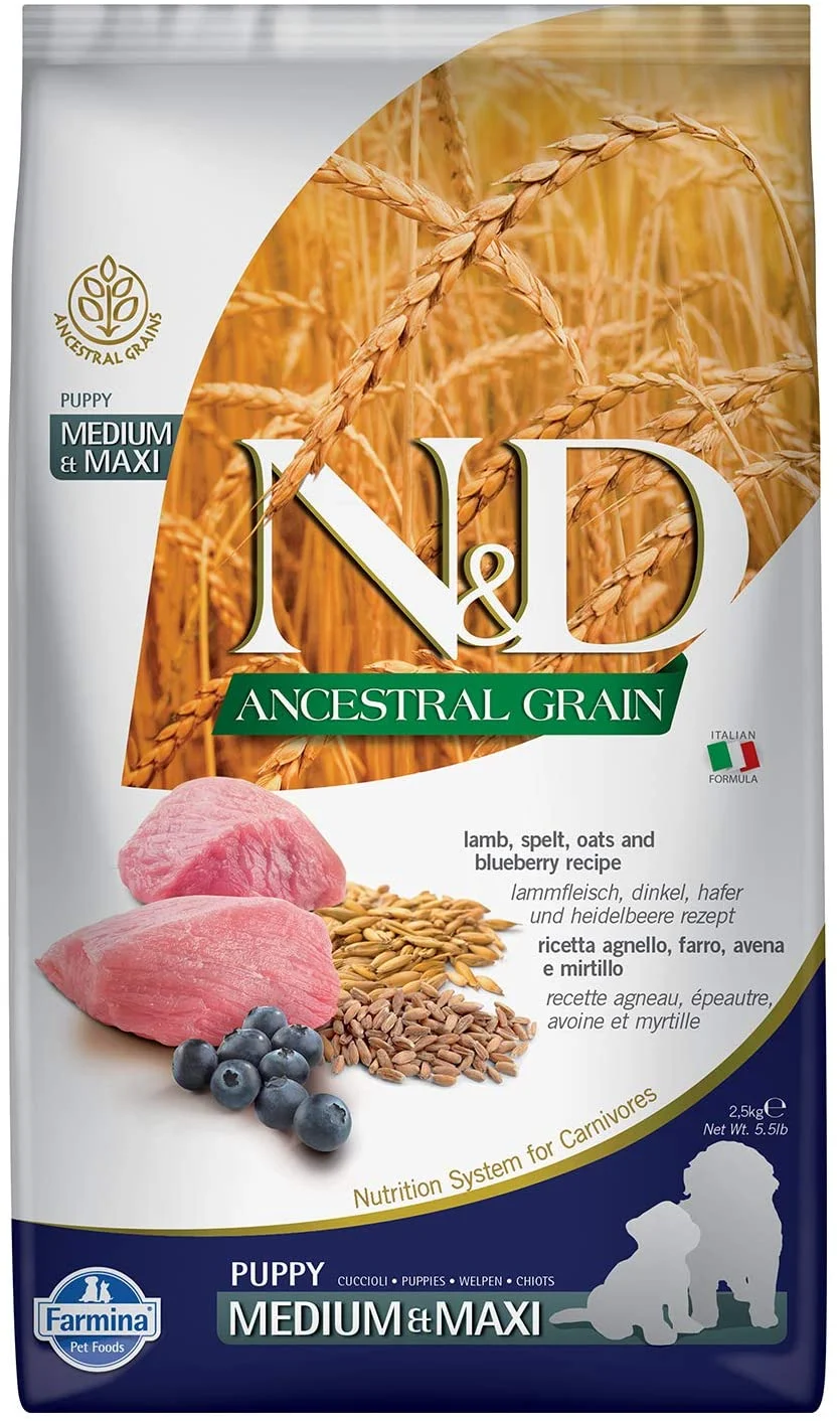 Farmina Ancestral Grain Lamb & Blueberry Puppy Dry Dog Food - 5.5 lb Bag