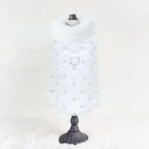 Glamour Baby Dog Coat: Snow