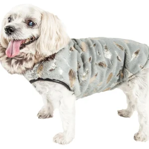 Pet Life ® Luxe 'Gold-Wagger' Gold-Leaf Fashion Designer Fur Dog Coat