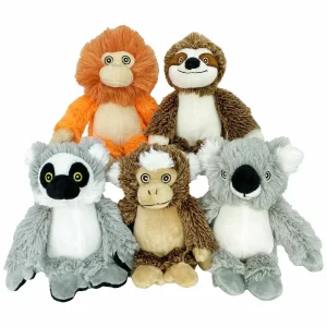Multipet Minipet Bark Buddies Pet Plush Dog Toy Assorted Animals 6 in