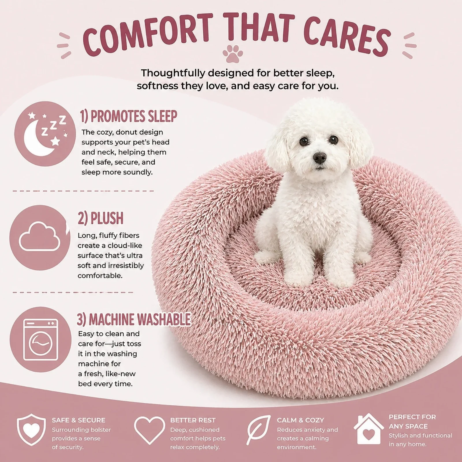 Pet Life ® 'Nestler' High-Grade Plush and Soft Rounded Pet Bed - Image 2