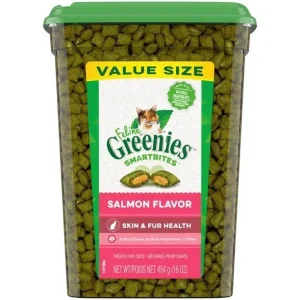 Greenies Feline SmartBites Skin & Fur Salmon Dental Cat Treats - 16 oz