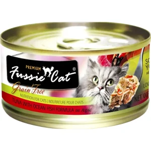 Fussie Cat Premium Tuna with Ocean Fish Canned Cat Food - 24/5.5 oz Cans - Case of 1