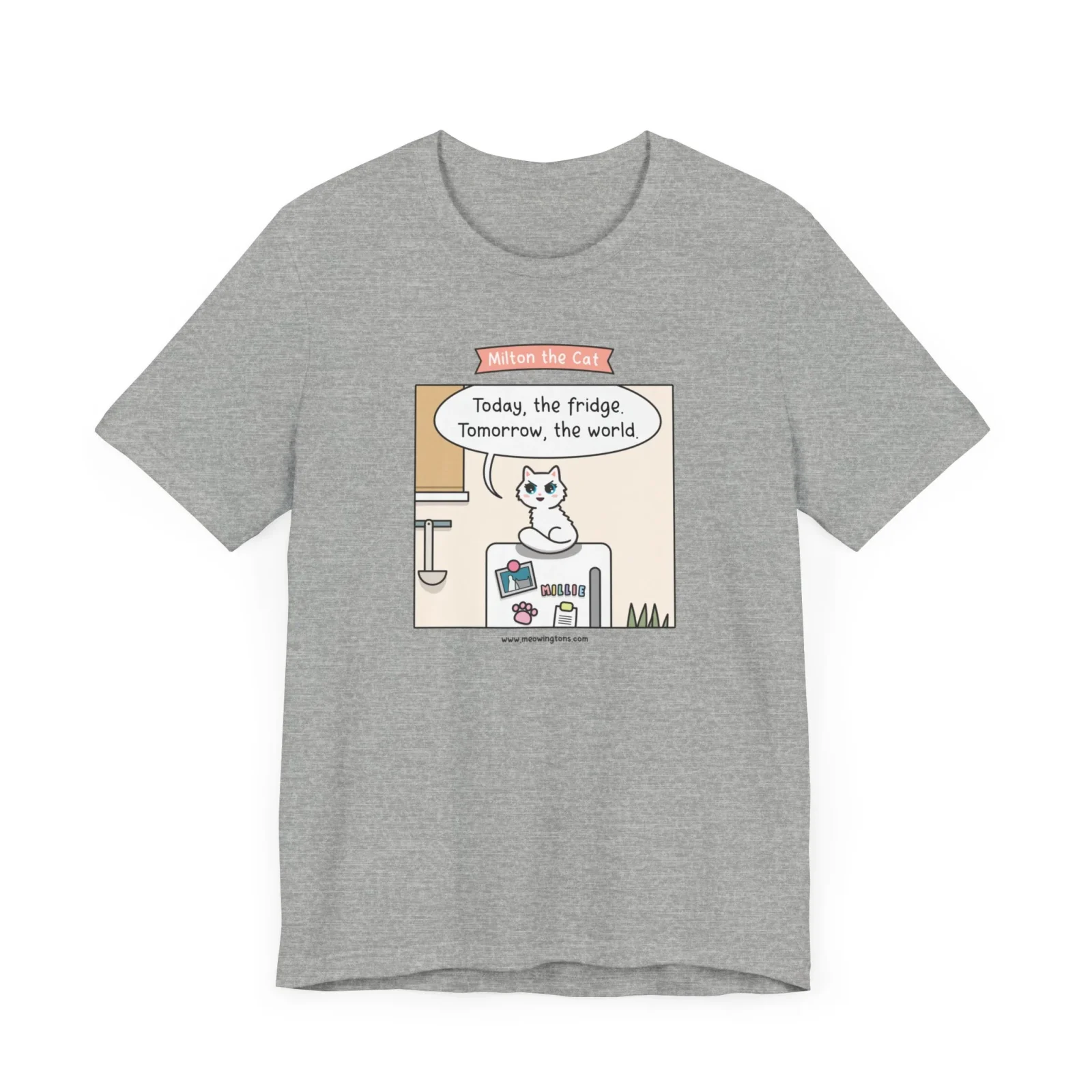 World Domination Cat Comic T-Shirt - Image 2