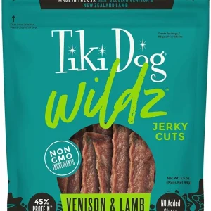 Tiki Dog Wildz Venison & Lamb Jerky Dehydrated Dog Food - 3.5 oz Bag