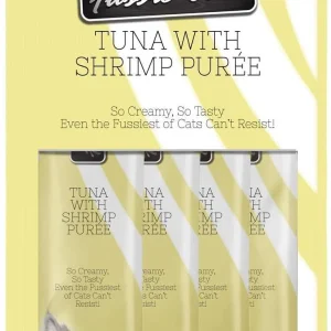 Pets Global Fussie Cat Tuna with Shrimp Puree Puree Cat Treats - 4 pk/.05 oz tubes