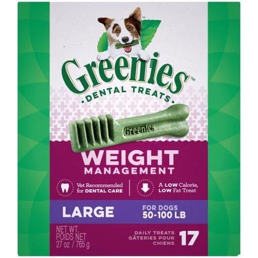 Greenies Weight Management Large Tub Dental Dog Treats - 27 oz - 17 Count