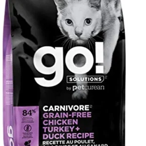 Petcurean GO! Carnivore Grain-Free Chicken, Turkey & Duck Cat Dry Cat Food - 3 lb Bag