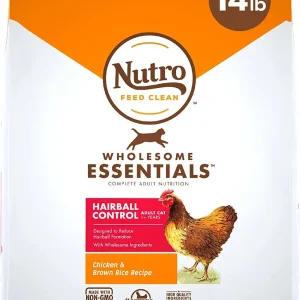Nutro Hairball Adult Cat Chicken & Rice Dry Cat Food - 14 lb Bag
