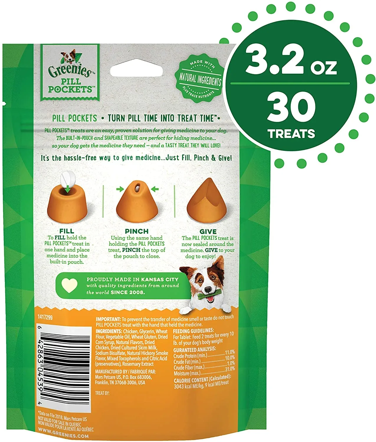 Greenies Pill Pockets for Dogs Chicken Tablet - 3.2 oz - 30 Count - Image 2
