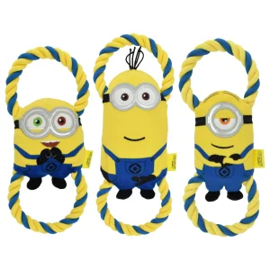 Multipet Minion Double Rope Tug Squeak and Plush Dog Toy - Assorted